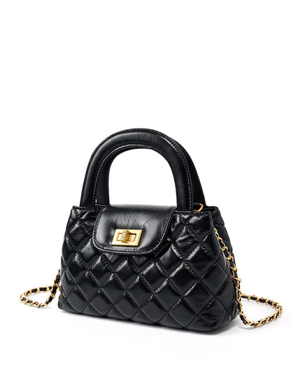 Sacs à bandoulière polyvalents en cuir de vachette pour femmes, style classique, avec diamants