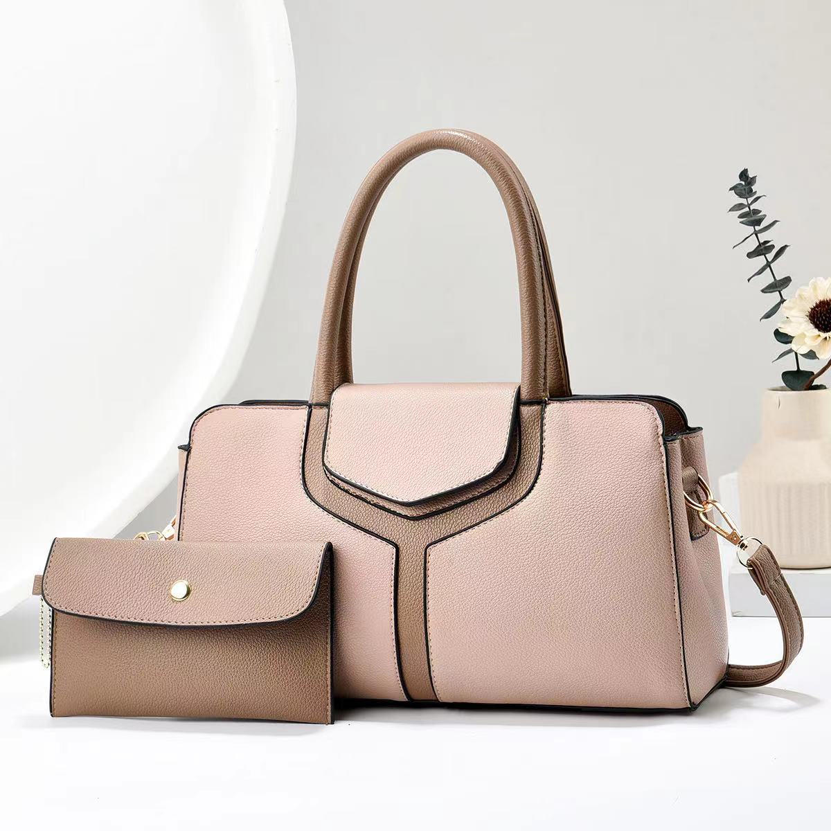 Women's Simple Stitching Western Style Large Capacity Fashion Handbags