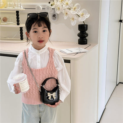 Women's & Children's & Fashion Chain Bow Portable Accessory Children's Shoulder Bags