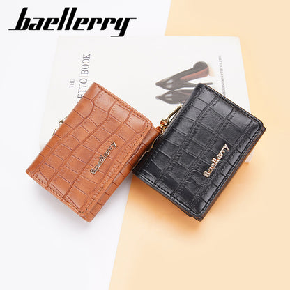 Women's Short Korean Style Stone Pattern Mouth Ladies Wallets