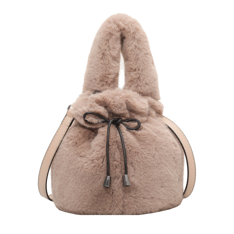 Women's Plush Korean Style Fashion Portable Simple Shoulder Bags