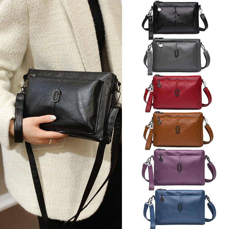 Women's Soft Leather Small Mother Shopping Clutch Handbags