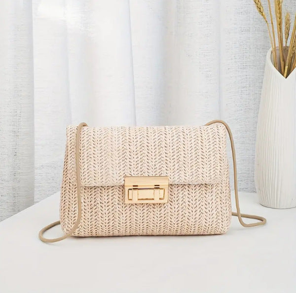 Women's Sweet Style Fashion Straw Daisy Twist Summer Crossbody Bags