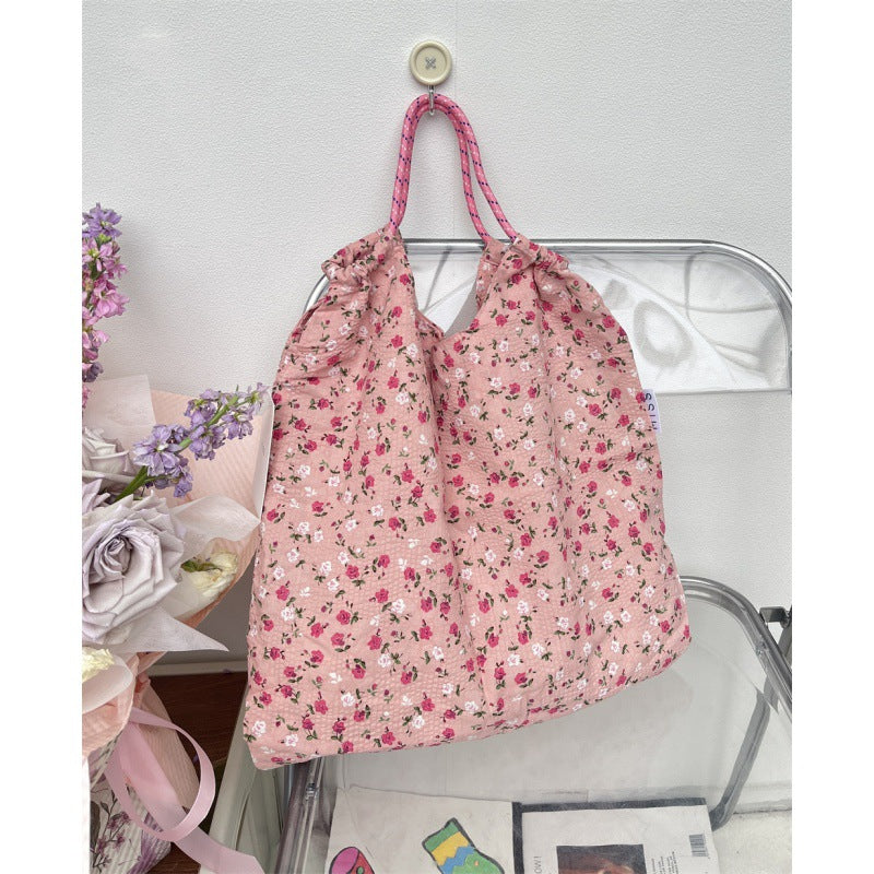 Canvas Large Capacity Totes Drawstring Wind Handbags