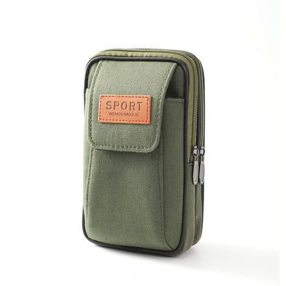 Men's Canvas Mobile Pannier Cell Mini Hanging Phone Bags