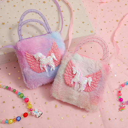 Sacs à bandoulière pour enfants avec motif licorne de dessin animé mignon pour le rangement et l'usure quotidienne