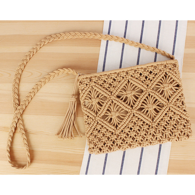 Simple Tassel Hand-held Straw Retro Woven Handbags