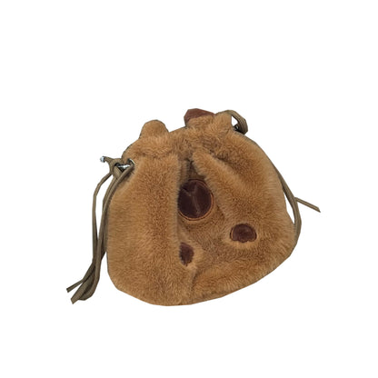 Good-looking Plush Cartoon Drawstring Cute Capybara Crossbody Bags