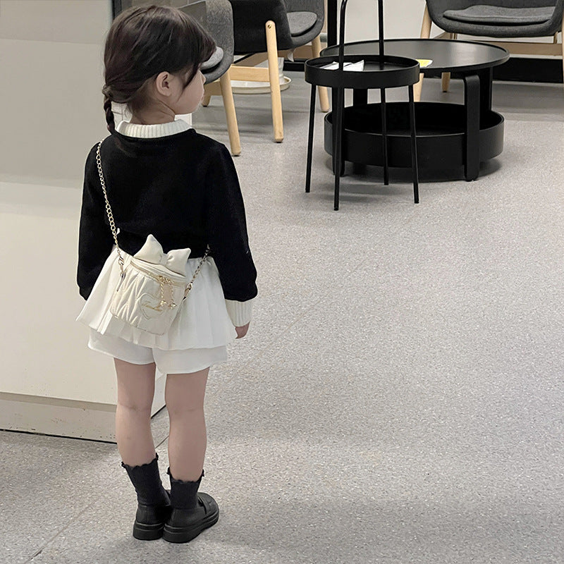 Chain Classic Style Bowknot Mini Bucket Korean Children's Shoulder Bags