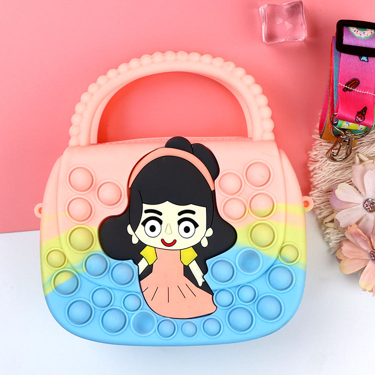 Killer Pioneer Cartoon Color Silicone Portable Children's Coin Purse