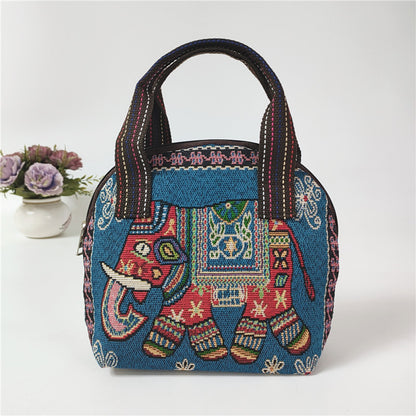 Canvas Embroidered Shell Shape Small Mobile Change Grocery Handbags