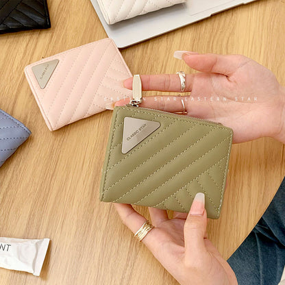 Korean Style Female Solid Color Simple Ladies Wallets