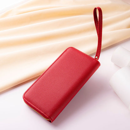 Women's Long Macaron Zipper Lychee Pattern Ladies Wallets