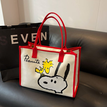 Women's Cartoon Cute Canvas Large Capacity Tote Outing Handbags