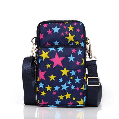 Korean Style Printed Nylon Mini Mobile Phone Bags