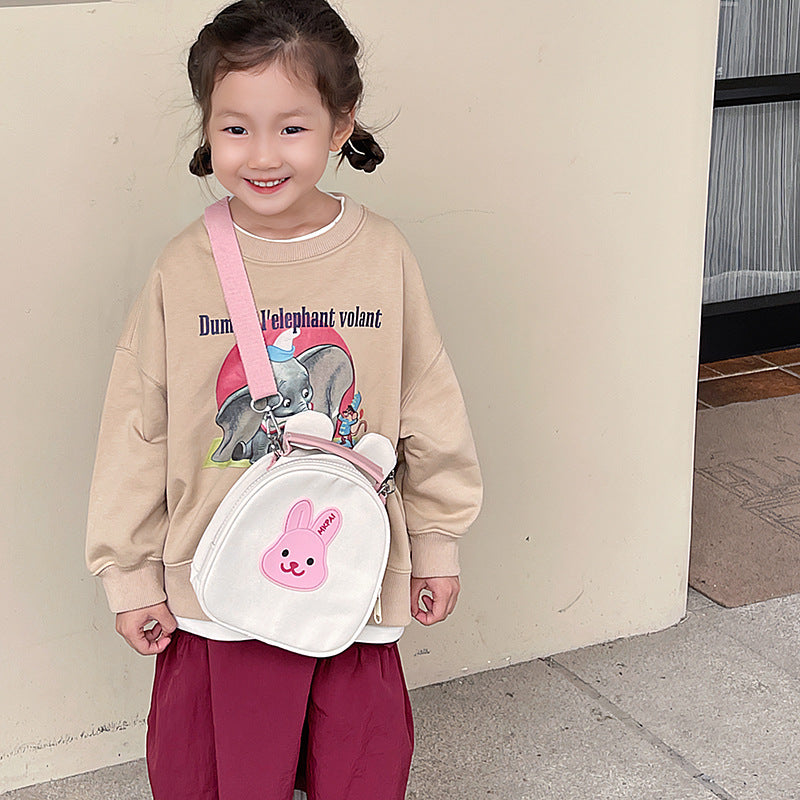 Sacs à bandoulière polyvalents pour enfants avec motif d'ours mignon et contraste de couleurs