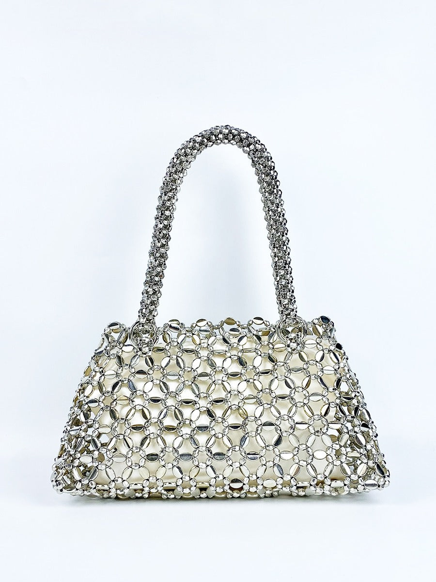 Woven Hollowed Good-looking Ceiling Versatile Shiny Handbags