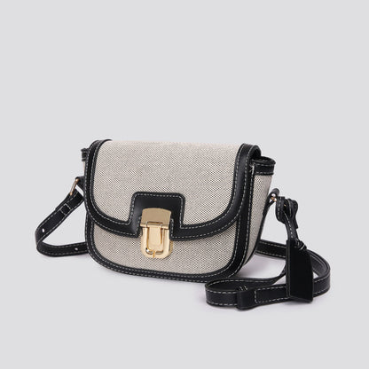 Contrast Color One Saddle Trendy Retro Crossbody Bags