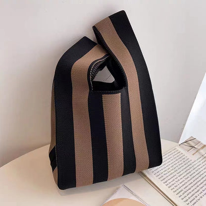 Mobile Female Dopamine Color Soft Woven Handbags