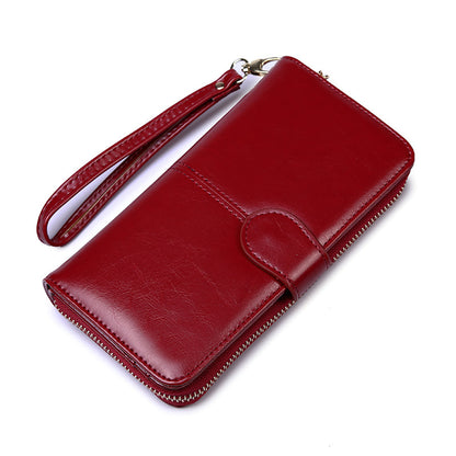 Women's Long Zipper Hasp Large Capacity Multiple Ladies Wallets