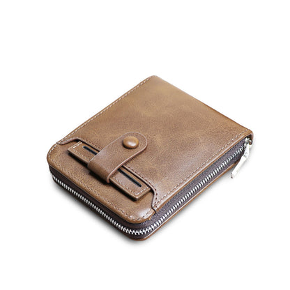 Men's Short Multiple Slots Zipper Fashion External Men's Wallets