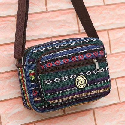 Women's Korean Woven Flower Ethnic Style Stall Backpacks