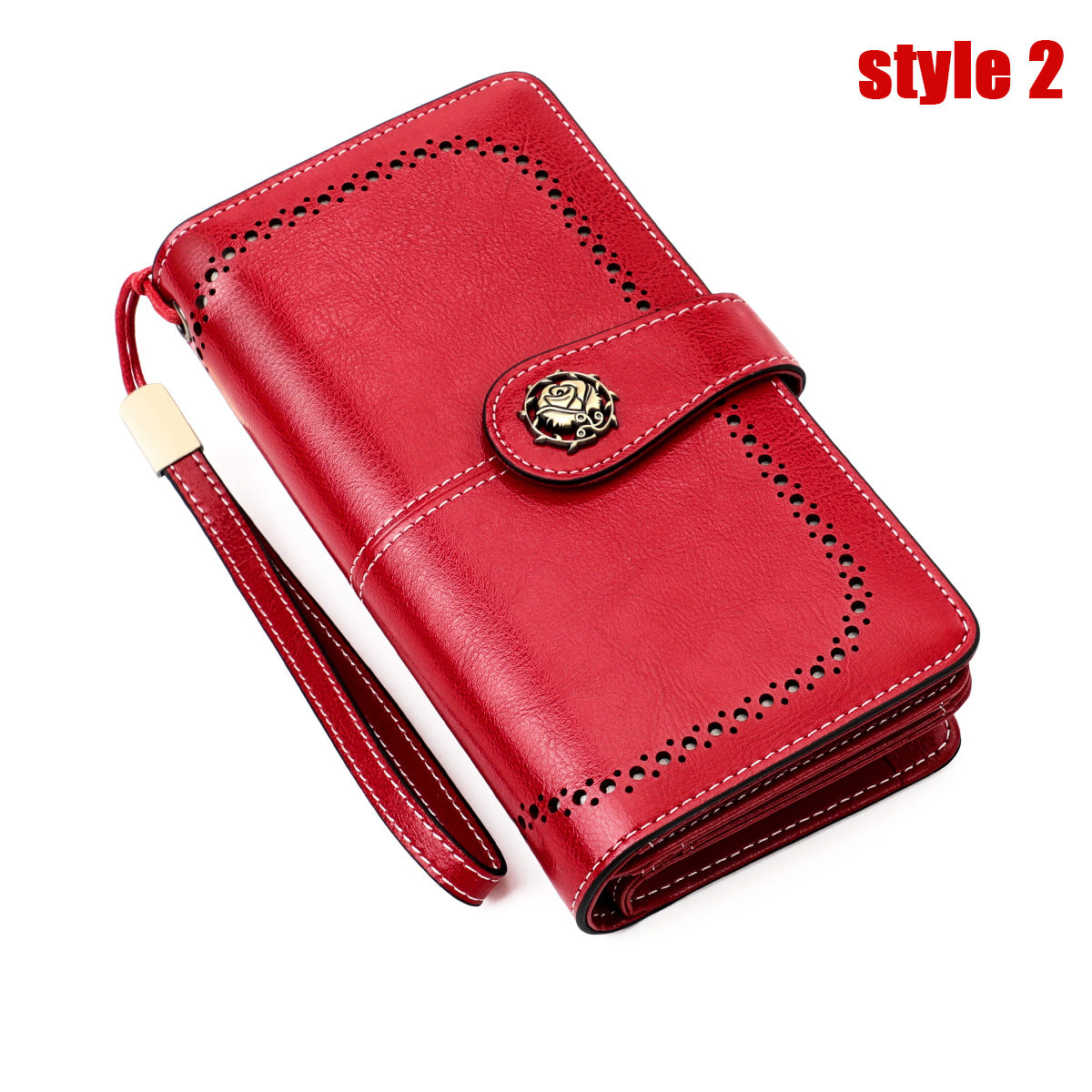 Large Capacity Long Retro Genuine Leather Ladies Wallets