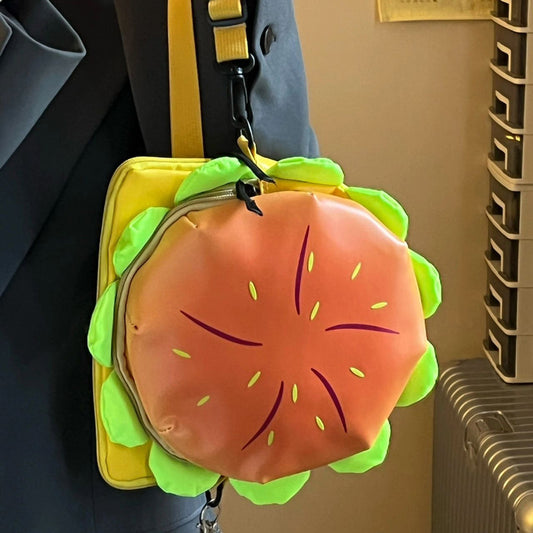 Hamburger Cartoon Cheese Three-dimensional Female Cute Crossbody Bags