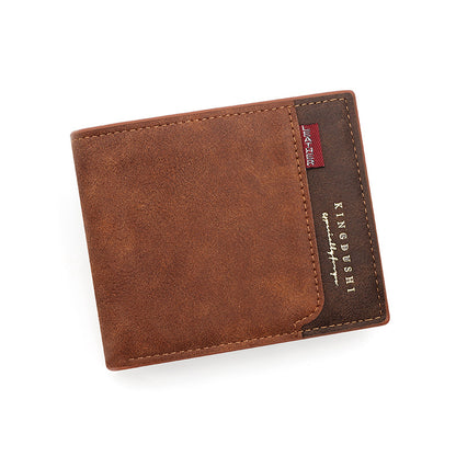 Men's Short Sier Pocket Stitching Matte Leather Men's Wallets