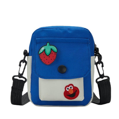 Sesame Street Female Canvas Cartoon Fresh Crossbody Bags