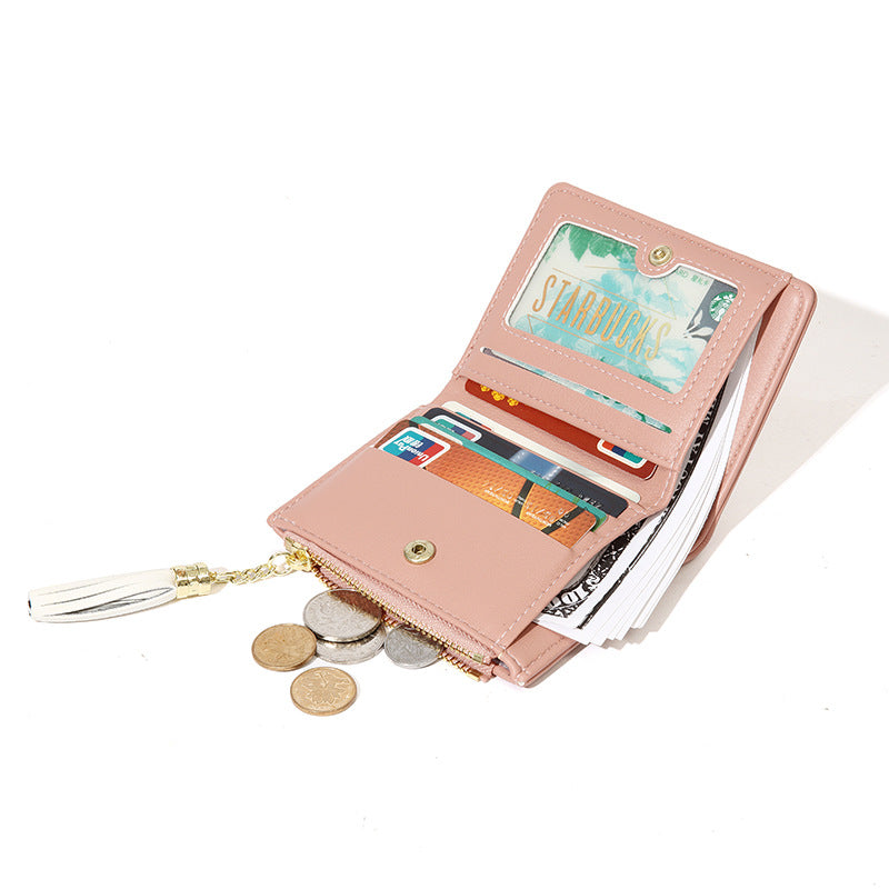 Women's Fashion Simple Short Two-fold Multiple Slots Ladies Wallets