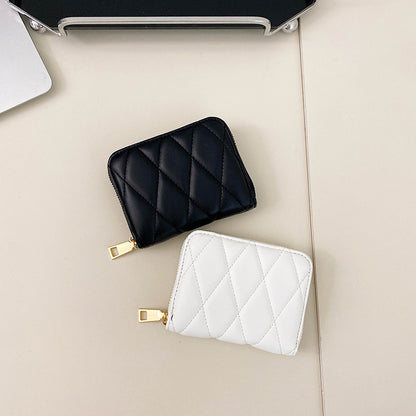 Casual Women's Fashion Embroidery Thread Rhombus Ladies Wallets