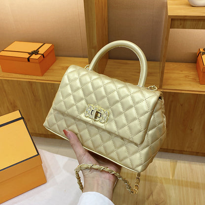 Women's Exquisite Texture Rhombus Embroidery Line Small Handbags