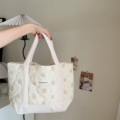 Quilted Patchwork Retro Flower Commuter Organizing Handbags