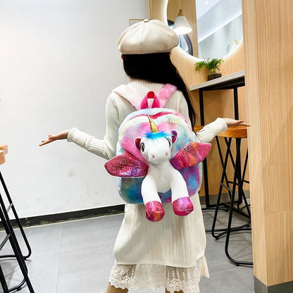 Beautiful Unicorn Plush Cute Cartoon Leisure Children's Backpacks