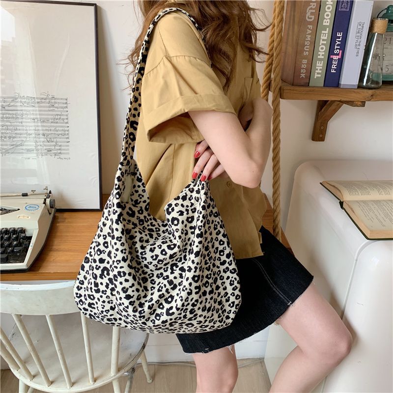 Women's Leopard Print Western Style Canvas Female Crossbody Bags