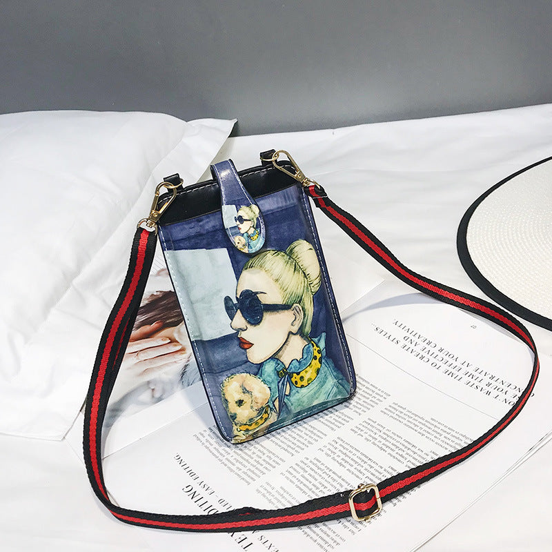 Women's Style Printed Cartoon Mobile Vertical Phone Bags