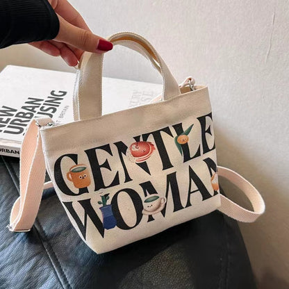 Women's Printed Canvas Fashion Portable Mini For Shoulder Bags