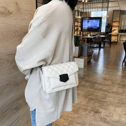 Women's Simple Texture Pouches Trendy Fashion Rhombic Crossbody Bags