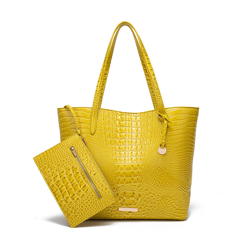 Sac à main fourre-tout pour femme motif crocodile rétro Brahmin