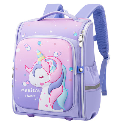 Spaceman Unicorn Love Smiley Face Integrated Elementary School Students' Schoolbags