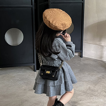 Sacs à bandoulière pour enfants de style coréen à la mode, petits carrés classiques avec chaîne, mini