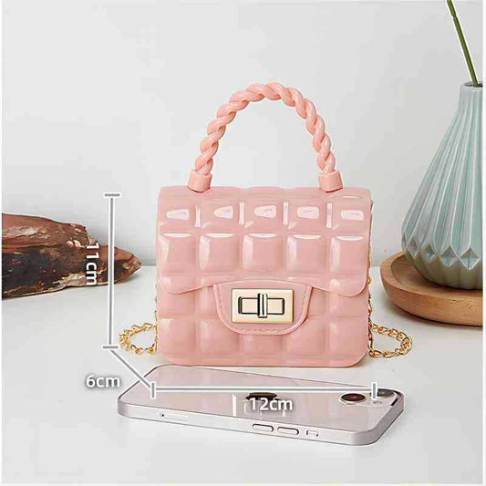 Women's Chain Fashion Plaid Gel Mini Small Handbags