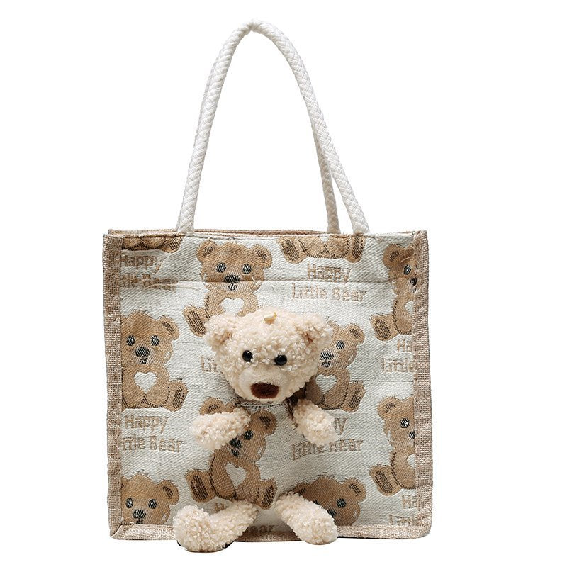 Women's Bear Trendy Cute Fashion Tide Cloth Handbags