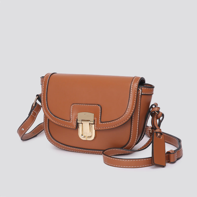 Contrast Color One Saddle Trendy Retro Crossbody Bags