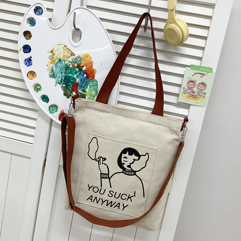 Female Style Soft Cute Cotton Large Shoulder Bags