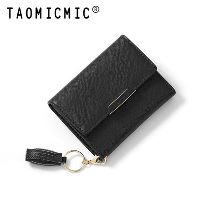 Women's Short Tassel High Sense Small Folding Ladies Wallets