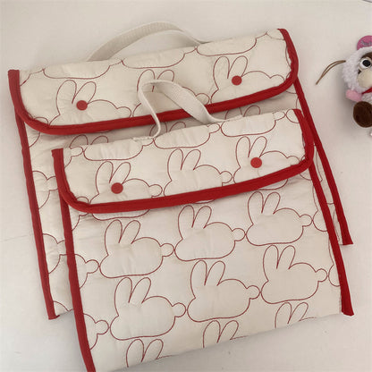 Sacs de rangement portables pour ordinateur portable avec motif de lapin brodé