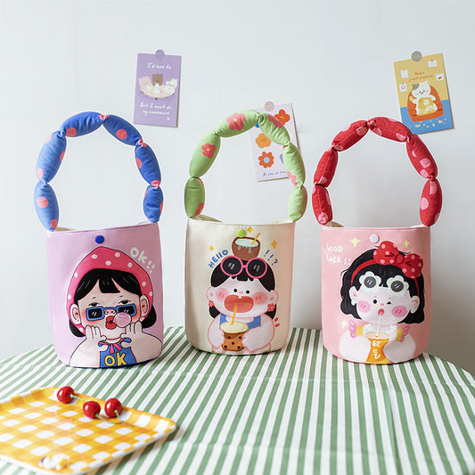 Children's Hand Gift Cotton Underarm Carrying Handbags