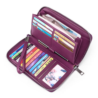 Women's Swiping Large Capacity Long Multi Slots Ladies Wallets